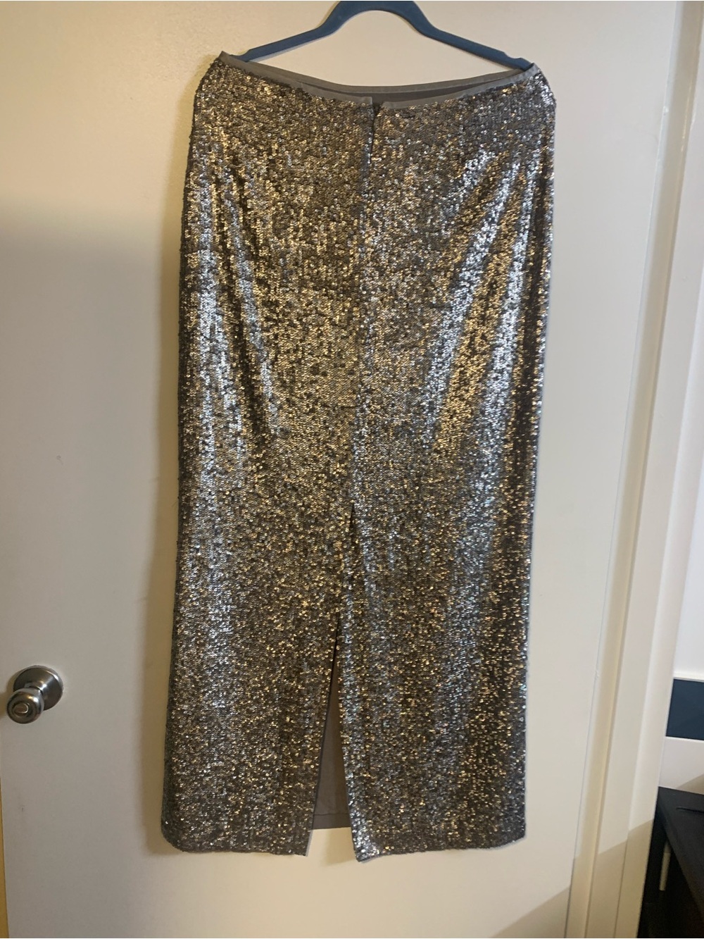 Talbots Silver Sequin Maxi Skirt